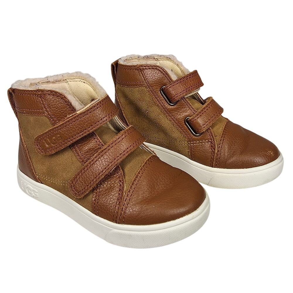 UGG® BABY & KIDS RENNON FAUX‑FUR II SNEAKERS – CHESTNUT – TODDLER SIZE 9